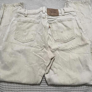 Vintage Levi's orange tab beige relaxed cream denim 550 pants size 32x29 90s